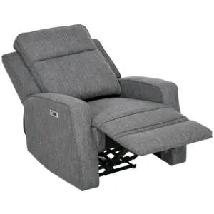 Electric Recliner Armchair, Recliner Chair with Adjustable Leg Rest, USB Port, Charcoal Grey | HOMCOM