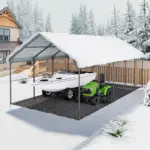 VEVOR Heavy Duty Metal Carport, 13' x 26' Outdoor Carport with Galvanized Steel Frame & Roof, Car Tent Garage Shade with Removable Sidewalls, Multi-Use Car Shelter for Pickup, Boat, Car & Tractors