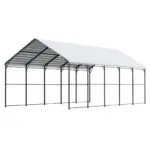 VEVOR Heavy Duty Metal Carport, 13' x 26' Outdoor Carport with Galvanized Steel Frame & Roof, Car Tent Garage Shade with Removable Sidewalls, Multi-Use Car Shelter for Pickup, Boat, Car & Tractors
