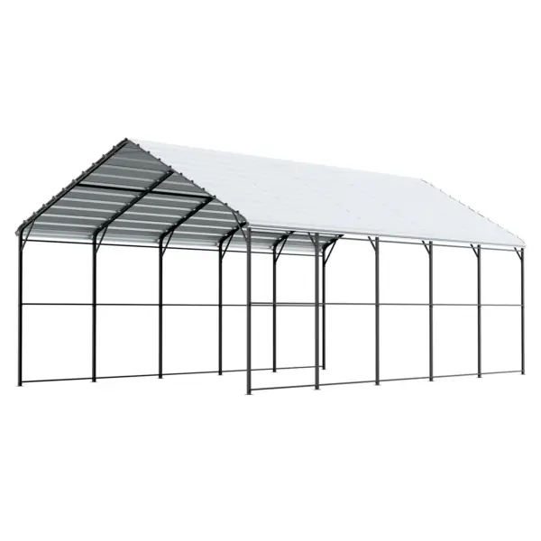 VEVOR Heavy Duty Metal Carport, 13' x 26' Outdoor Carport with Galvanized Steel Frame & Roof, Car Tent Garage Shade with Removable Sidewalls, Multi-Use Car Shelter for Pickup, Boat, Car & Tractors