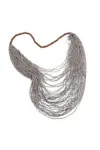 Wooden Gray Bead Necklace