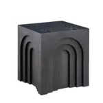 15.74'' Square Side Table Small Coffee Table Accent Table Bedside Table for Living Room Bedroom,BLACK