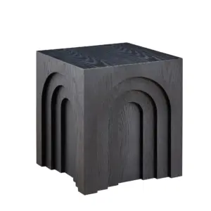 15.74'' Square Side Table Small Coffee Table Accent Table Bedside Table for Living Room Bedroom,BLACK