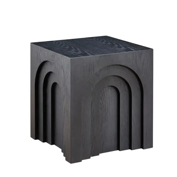 15.74'' Square Side Table Small Coffee Table Accent Table Bedside Table for Living Room Bedroom,BLACK