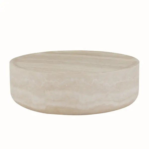 31.49'' Faux MARS Pattern Coffee Tables for Living Room Round Tea table for Living Room, No Need Assembly.