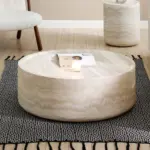 31.49'' Faux MARS Pattern Coffee Tables for Living Room Round Tea table for Living Room, No Need Assembly.