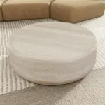 31.49'' Faux MARS Pattern Coffee Tables for Living Room Round Tea table for Living Room, No Need Assembly.
