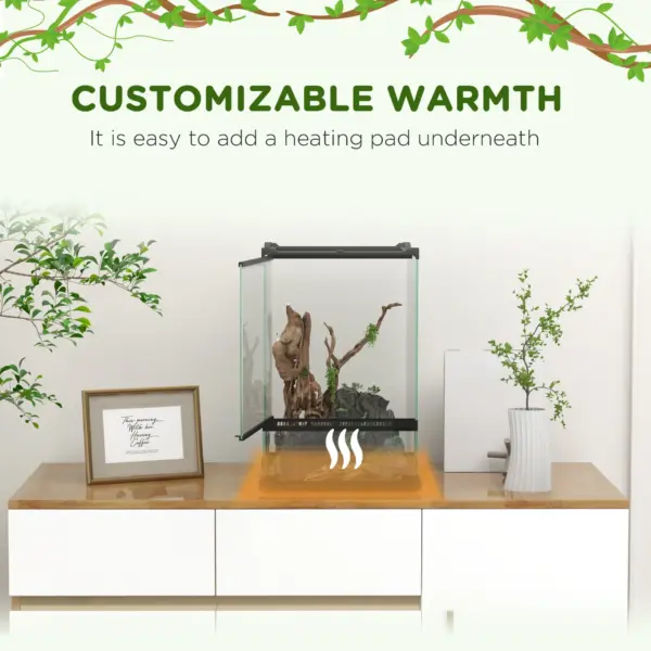 12L Vivarium for Lizards Frogs Snakes Turtles Tortoises w/ Anti Escape Design, Ventilation | PawHut
