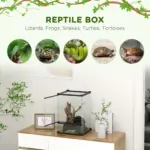 12L Vivarium for Lizards Frogs Snakes Turtles Tortoises w/ Anti Escape Design, Ventilation | PawHut