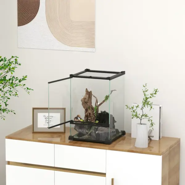 12L Vivarium for Lizards Frogs Snakes Turtles Tortoises w/ Anti Escape Design, Ventilation | PawHut