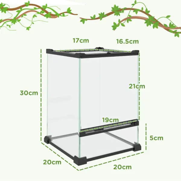 12L Vivarium for Lizards Frogs Snakes Turtles Tortoises w/ Anti Escape Design, Ventilation | PawHut