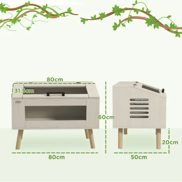 111L Vivarium for Snakes, Lizards, Horned Frogs, Chameleons, Hamsters, Gerbils with Tempered Glass Windows | PawHut