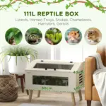 111L Vivarium for Snakes, Lizards, Horned Frogs, Chameleons, Hamsters, Gerbils with Tempered Glass Windows | PawHut