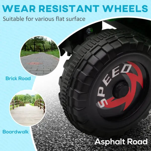 6V Quad Bike with Back Trailer, Wear-Resistant Wheels, for Ages 18-36 Months, Green | HOMCOM