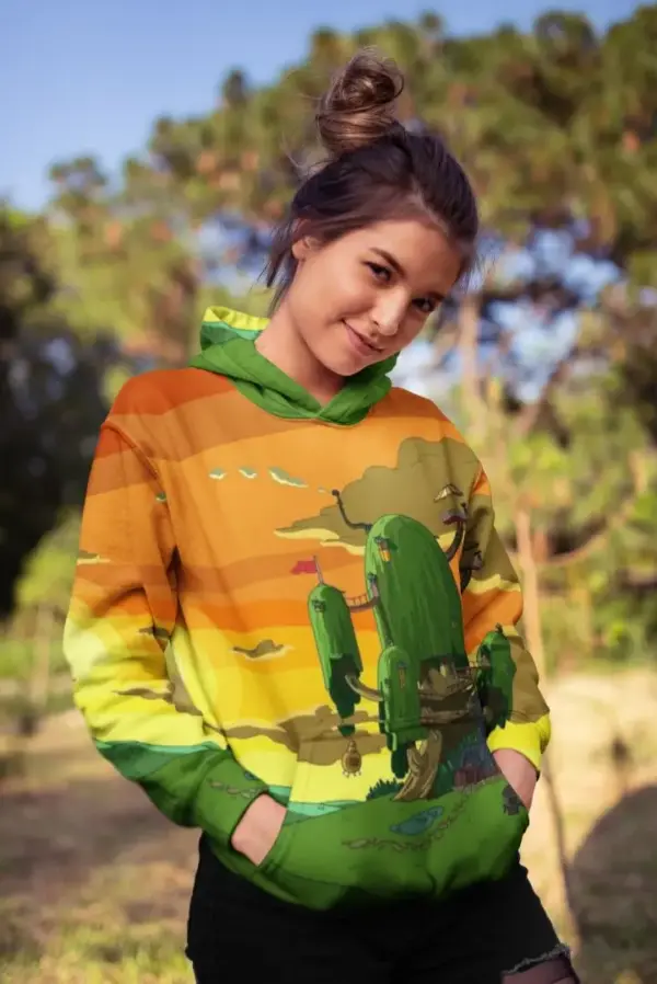 Green nature Female Sublimation Hoodie