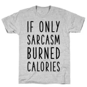 IF ONLY SARCASM BURNED CALORIES GREY T-SHIRT