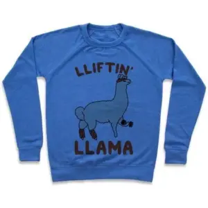 LIFTING LLAMA CREWNECK SWEATSHIRT