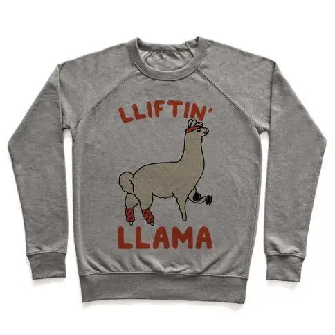LIFTING LLAMA CREWNECK SWEATSHIRT