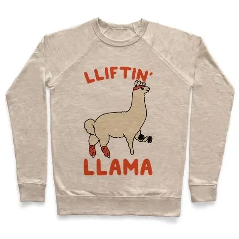 LIFTING LLAMA CREWNECK SWEATSHIRT