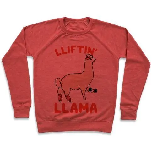 LIFTING LLAMA CREWNECK SWEATSHIRT