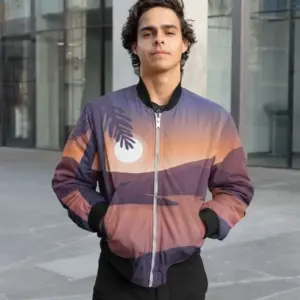 Mountain Landscape First Person Bomber Jacket