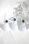 "Ocean Secret" | 3 Shades Blue CZ Freshwater Pearl Rings
