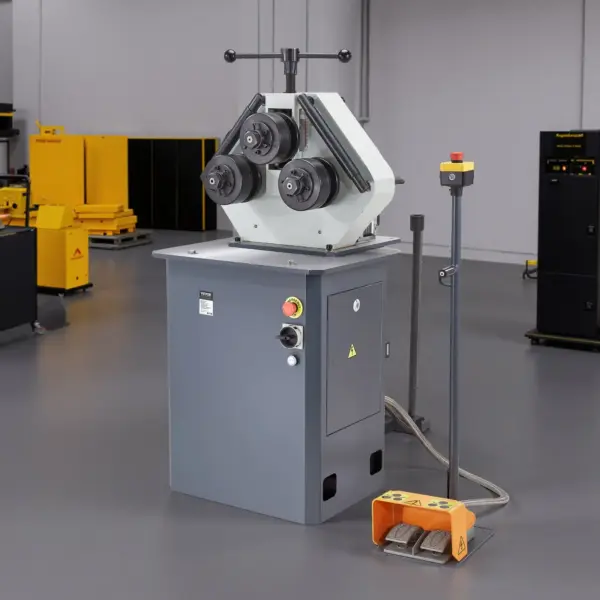 VEVOR 750W Electric Roll Bending Machine, 3-Roller Electric Pipe Bender Machine with 180 Maximum Bending Angle & Reversible Foot Switch, Support Horizontal/Vertical Operation (220V 60Hz 3-Phase)