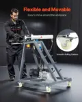 VEVOR Electric Tube Bending Machine, 750W Electric Tubing Bender with 6L Hydraulic Cylinder, Movable Pipe Bender Machine with Casters, 3 Dies & 180 Max Bending Angle, Suitable for 3/4 to 2 inch Pipes