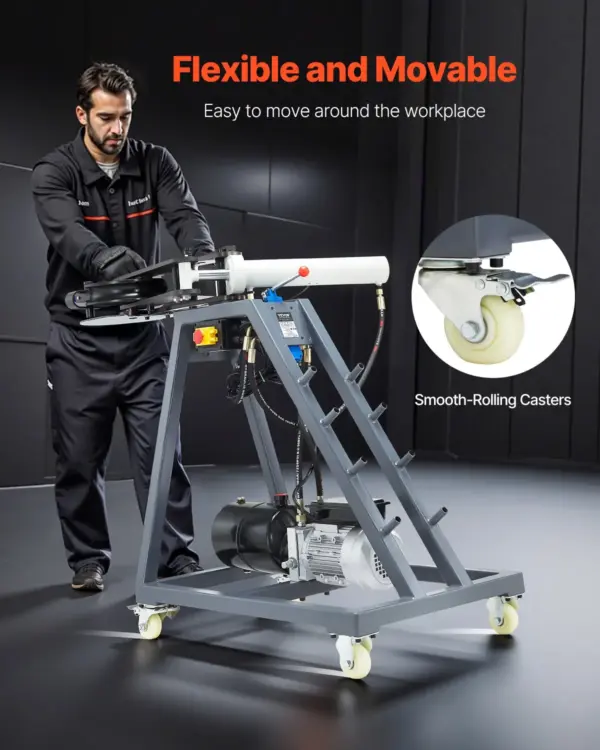 VEVOR Electric Tube Bending Machine, 750W Electric Tubing Bender with 6L Hydraulic Cylinder, Movable Pipe Bender Machine with Casters, 3 Dies & 180 Max Bending Angle, Suitable for 3/4 to 2 inch Pipes