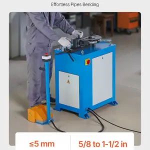 VEVOR Electric Tube Bending Machine, 1.5 KW Electric Tube Bender for 5/8 to 1-1/2 inch Pipes, Pipe Bender Machine with 5 Set Dies, Manual & Auto Modes and 180 Max Bending Angle (220V 60Hz 3-Phase)