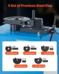 VEVOR Electric Tube Bending Machine, 1.5 KW Electric Tube Bender for 5/8 to 1-1/2 inch Pipes, Pipe Bender Machine with 5 Set Dies, Manual & Auto Modes and 180 Max Bending Angle (220V 60Hz 3-Phase)