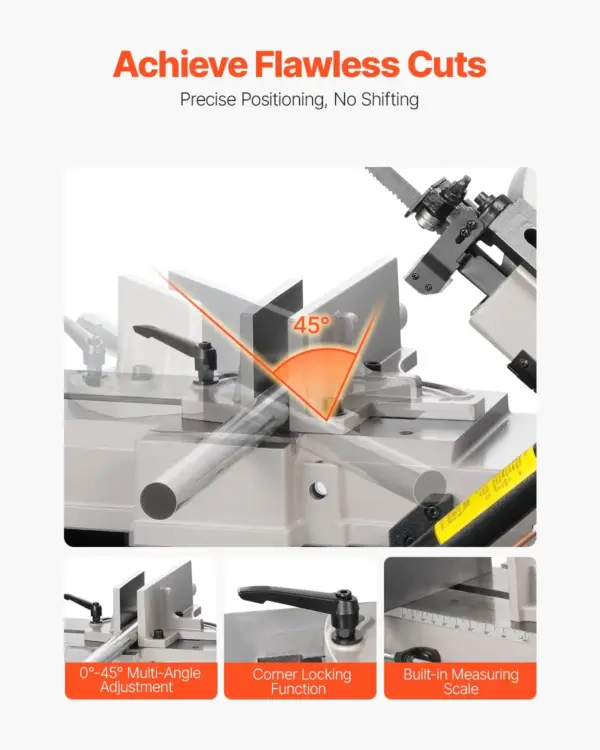VEVOR Metal Horizontal Band Saw, 7 x 12 in Rectangular Cutting Capacity, 110/220V Metal Vertical Cutting Bandsaw with 1.1 kW Motor, 0-45 Angle Adjustment, Variable Speed, for Metal, Wood, and Plastic