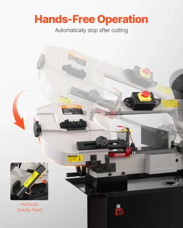 VEVOR Metal Horizontal Band Saw, 7 x 12 in Rectangular Cutting Capacity, 110/220V Metal Vertical Cutting Bandsaw with 1.1 kW Motor, 0-45 Angle Adjustment, Variable Speed, for Metal, Wood, and Plastic