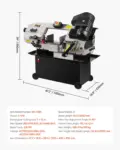 VEVOR Metal Horizontal Band Saw, 7 x 12 in Rectangular Cutting Capacity, 110/220V Metal Vertical Cutting Bandsaw with 1.1 kW Motor, 0-45 Angle Adjustment, Variable Speed, for Metal, Wood, and Plastic