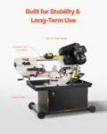 VEVOR Metal Horizontal Band Saw, 7 x 8.25 in Rectangular Cutting Capacity, 110/220V Vertical Cutting Bandsaw with 1.1 kW Motor, 0-45 Angle Adjustment, Variable Speed, for Metal, Wood, and Plastic
