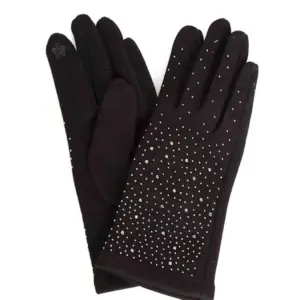 Black Studded Texting Gloves