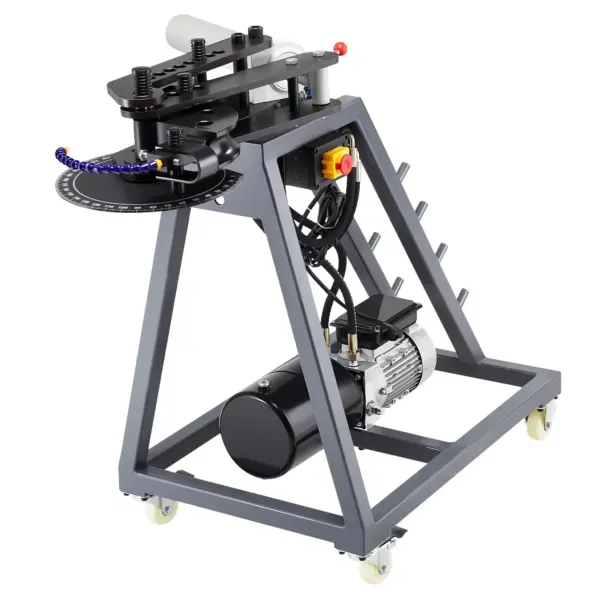 VEVOR Electric Tube Bending Machine, 750W Electric Tubing Bender with 6L Hydraulic Cylinder, Movable Pipe Bender Machine with Casters, 3 Dies & 180 Max Bending Angle, Suitable for 3/4 to 2 inch Pipes
