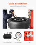 VEVOR Tire Changer Machine, 1.5HP Copper Motor, Durable Tire Changer with Air Pressure Gauge & Pneumatic Assist Arm, Pedal Operated Tire Changer with Thickened Chuck, Fit for Sedan/SUV/Pickup Truck