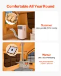 VEVOR Inflatable Tents for Camping, 8-12 Person Easy Setup Blow up Tent with Hand Pump, 4 Season Luxury Glamping Tent with 2 Skylights, Canopy, Stove Jack, 2 Doors & Mesh Windows (Include Storage Bag)