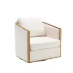 Corduroy Swivel Barrel Chair, Comfortable Accent Sofa Chair for Living Room, 360 Degree Swivel Barrel Club Chair, Leisure Arm Chair for Nursery, Hotel, Bedroom, Office, Lounge (Beige)