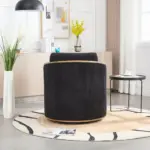 Corduroy Swivel Barrel Chair, Comfortable Accent Sofa Chair for Living Room, 360 Degree Swivel Barrel Club Chair, Leisure Arm Chair for Nursery, Hotel, Bedroom, Office, Lounge (Black)