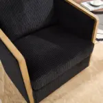 Corduroy Swivel Barrel Chair, Comfortable Accent Sofa Chair for Living Room, 360 Degree Swivel Barrel Club Chair, Leisure Arm Chair for Nursery, Hotel, Bedroom, Office, Lounge (Black)
