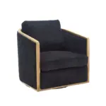 Corduroy Swivel Barrel Chair, Comfortable Accent Sofa Chair for Living Room, 360 Degree Swivel Barrel Club Chair, Leisure Arm Chair for Nursery, Hotel, Bedroom, Office, Lounge (Black)