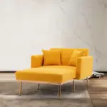 fashionable and classic style chaise lounge chair / accent chair for Living Room, bedroom (Mustard Teddy)