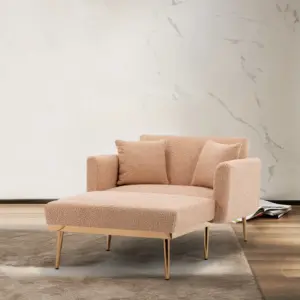 fashionable and classic style chaise lounge chair / accent chair for Living Room, bedroom (Camel Teddy )