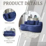 Bean Bag sofa Lazy Sofa Durable Comfort Lounger High Back Bean Bag Chair Couch for Adults and Kids, Indoor & Outdoor, Accent Floor Soft Lounge Chair (Navy)
