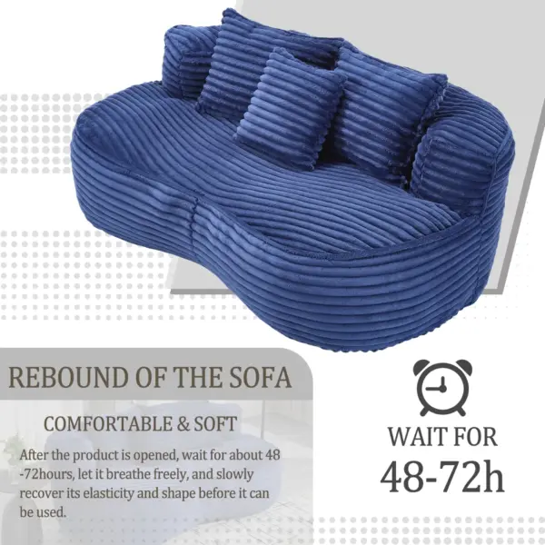 Bean Bag sofa Lazy Sofa Durable Comfort Lounger High Back Bean Bag Chair Couch for Adults and Kids, Indoor & Outdoor, Accent Floor Soft Lounge Chair (Navy)