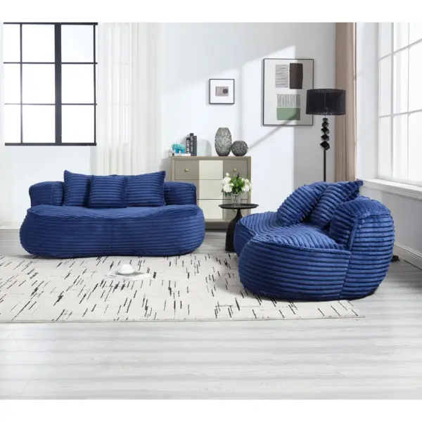 Bean Bag sofa Lazy Sofa Durable Comfort Lounger High Back Bean Bag Chair Couch for Adults and Kids, Indoor & Outdoor, Accent Floor Soft Lounge Chair (Navy)