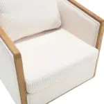 Corduroy Swivel Barrel Chair, Comfortable Accent Sofa Chair for Living Room, 360 Degree Swivel Barrel Club Chair, Leisure Arm Chair for Nursery, Hotel, Bedroom, Office, Lounge (Beige)