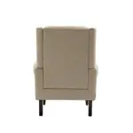 Wood Frame Armchair, Modern Accent Chair Lounge Chair with Sturdy Wood Legs for Living Room Bedroom (Camel PU)